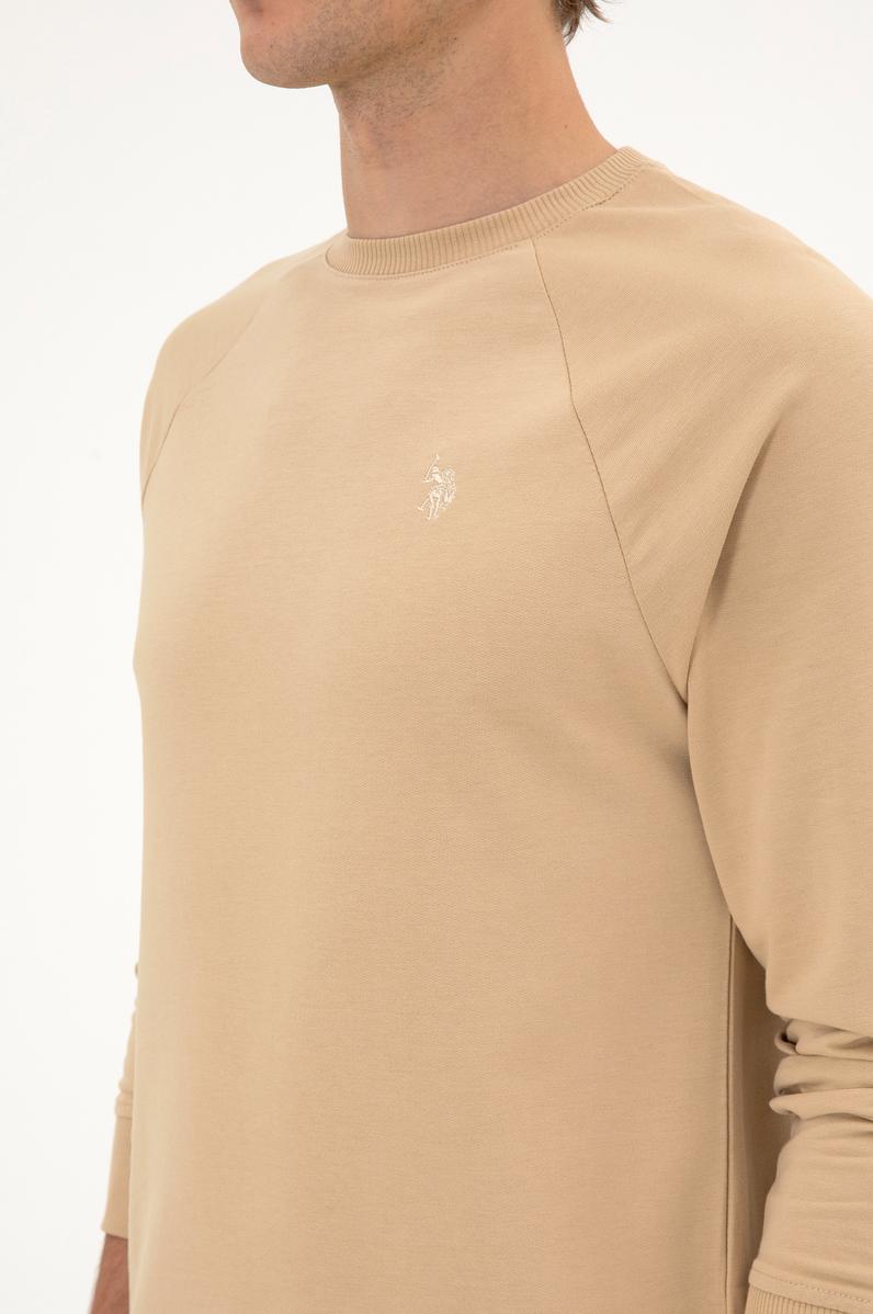 Erkek Regular Fit Bisiklet Yaka Kum İnce Basic Sweatshirt