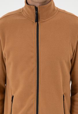 Erkek Regular Fit Camel Polar Örme Hırka - 50313779031