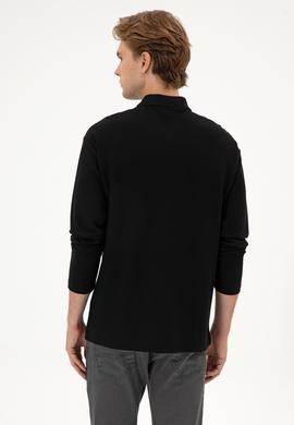 Erkek Comfort Fit Yarım Fermuarlı Siyah Sweatshirt - 50313754011