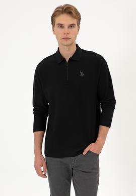 Erkek Comfort Fit Yarım Fermuarlı Siyah Sweatshirt - 50313754011