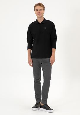 Erkek Comfort Fit Yarım Fermuarlı Siyah Sweatshirt - 50313754011