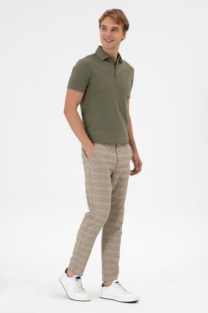 Erkek Carrot Fit Koyu Haki Kanvas Pantolon