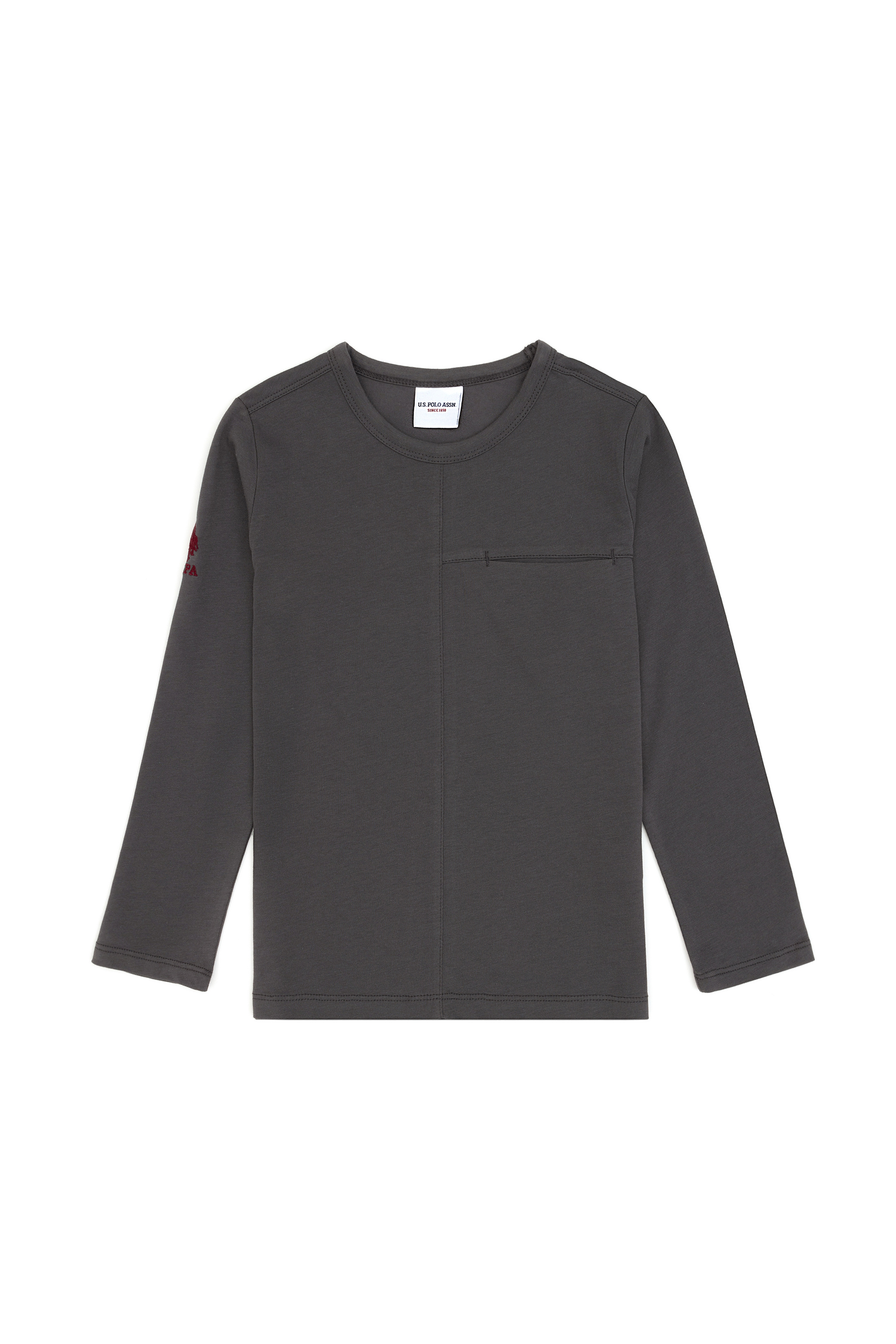 Erkek Çocuk Gri Bisiklet Yaka Sweatshirt - Image 3