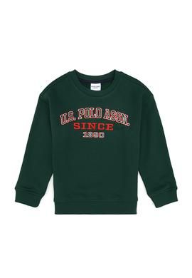 Erkek Çocuk Koyu Yeşil Bisiklet Yaka Sweatshirt - 50313843021