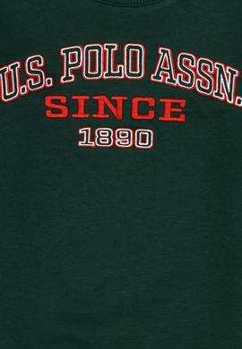 Erkek Çocuk Koyu Yeşil Bisiklet Yaka Sweatshirt - 50313843021