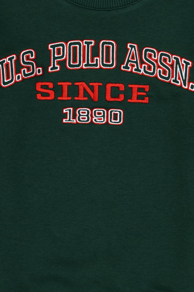 Erkek Çocuk Koyu Yeşil Bisiklet Yaka Sweatshirt