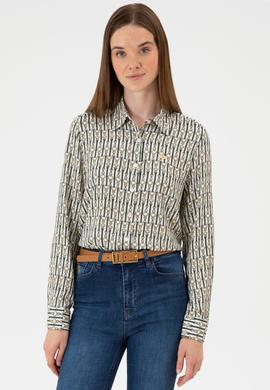 Kadın Beyaz Uzun Kollu Gömlek - 50316381010