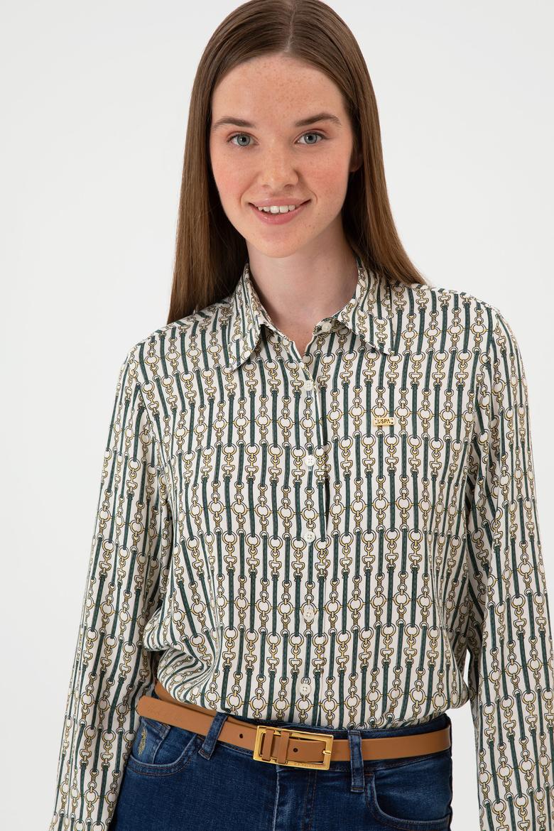 Kadın Beyaz Uzun Kollu Gömlek - 50316381010