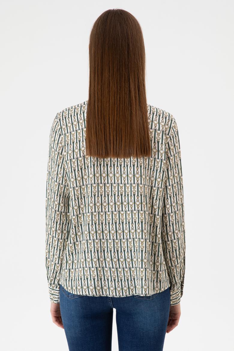 Kadın Beyaz Uzun Kollu Gömlek - 50316381010