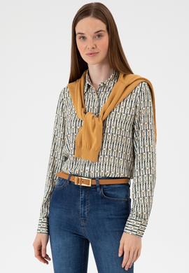 Kadın Beyaz Uzun Kollu Gömlek - 50316381010