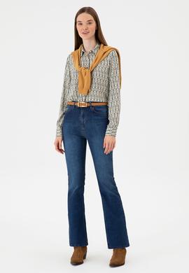 Kadın Beyaz Uzun Kollu Gömlek - 50316381010