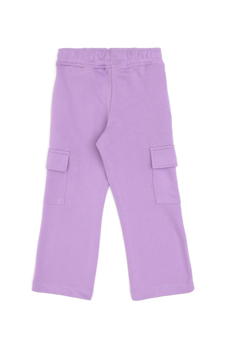 Kız Çocuk Lila Cep Detaylı Parlak Baskılı Eşofman Altı - 50316892072