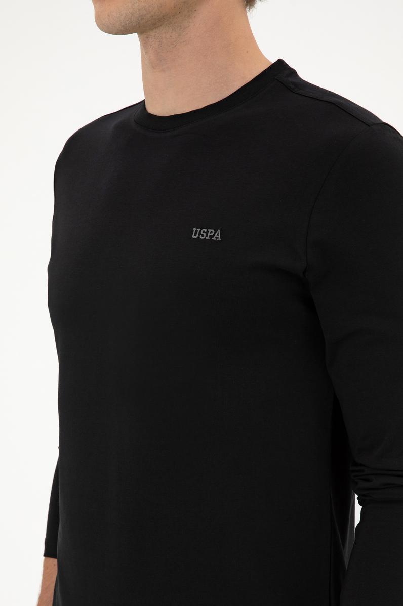 Erkek Slim Fit Bisiklet Yaka Siyah Süprem Basic Sweatshirt