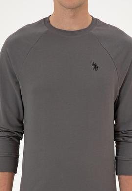 Erkek Regular Fit Bisiklet Yaka Gri İnce Basic Sweatshirt - 50313752107