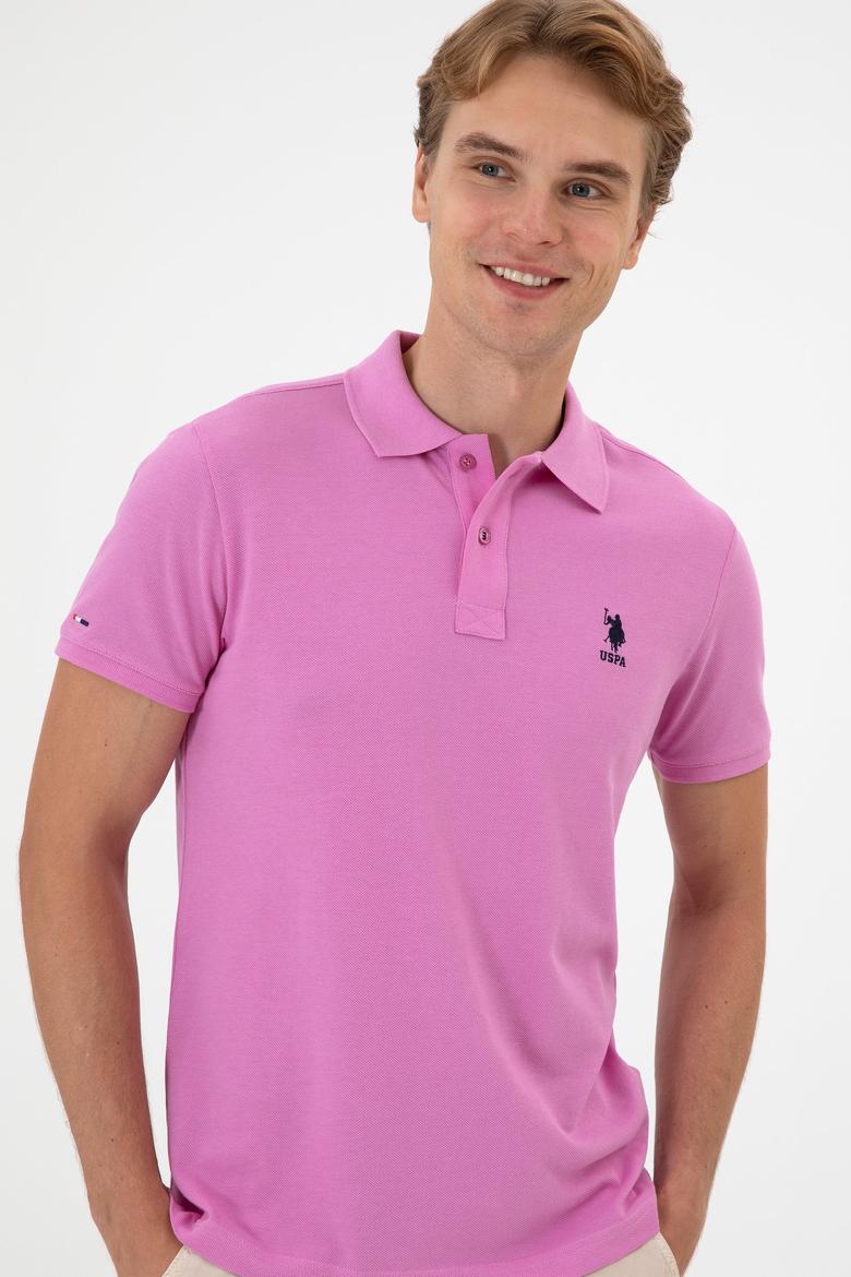 Erkek Fuşya Basic Tişört - 50298041311