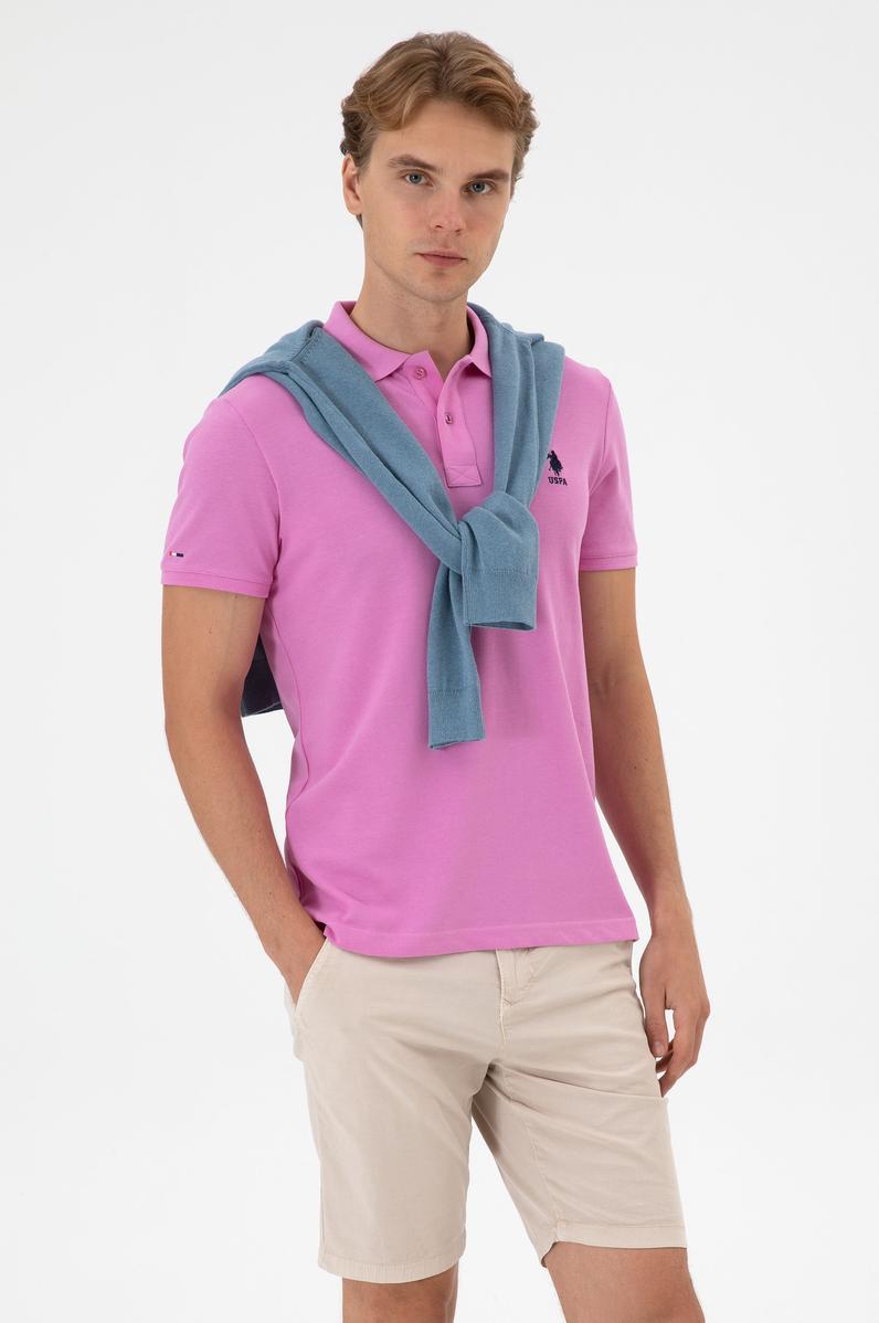 Erkek Fuşya Basic Tişört