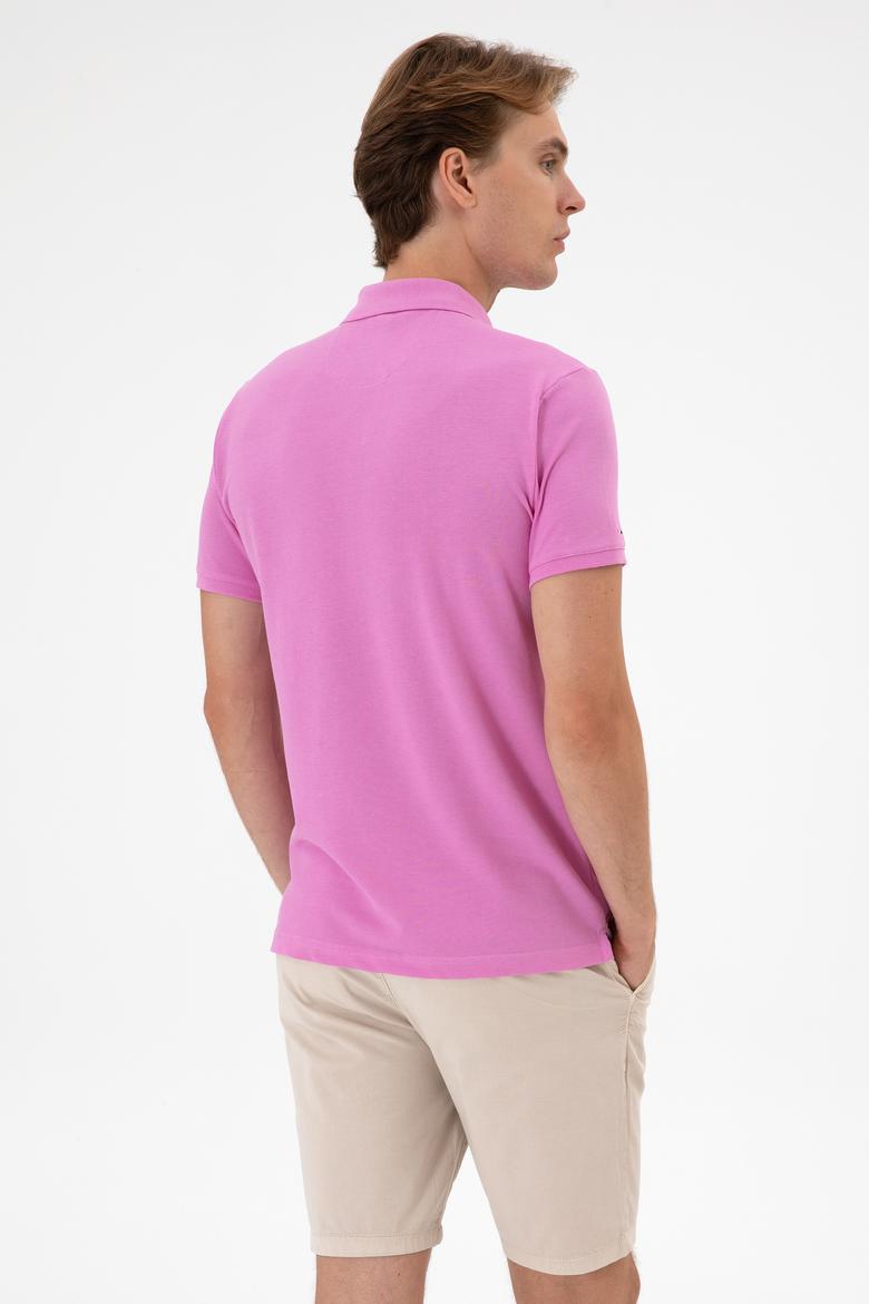 Erkek Fuşya Basic Tişört - 50298041311