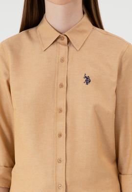 Kadın Camel Uzun Kollu Basic Gömlek - 50316711034