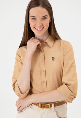 Kadın Camel Uzun Kollu Basic Gömlek - 50316711034