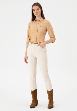 Kadın Camel Uzun Kollu Basic Gömlek - 50316711034