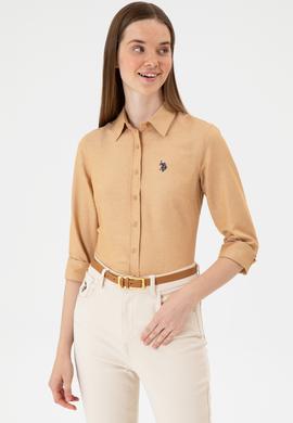Kadın Camel Uzun Kollu Basic Gömlek - 50316711034