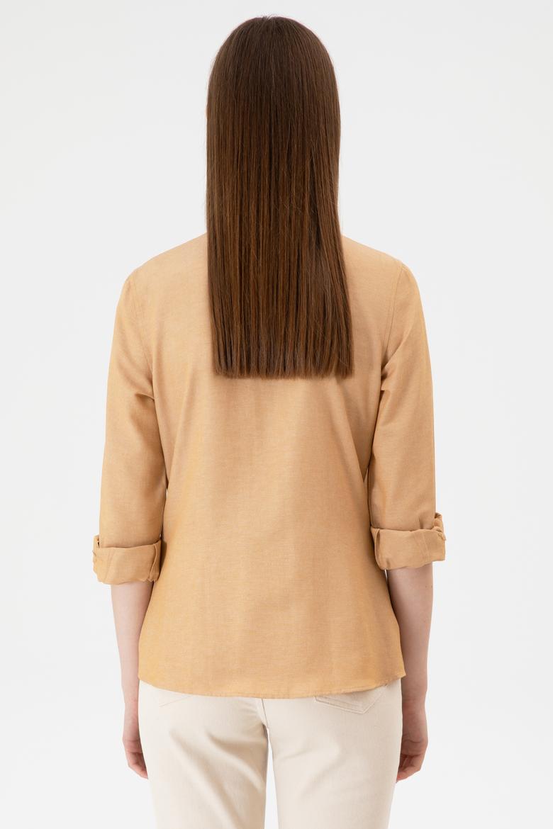 Kadın Camel Uzun Kollu Basic Gömlek - 50316711034