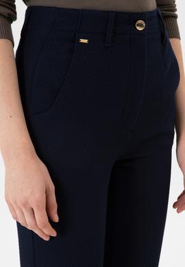Kadın Açık Lacivert Carrot High Waist Fit Kanvas Pantolon - 50309273034