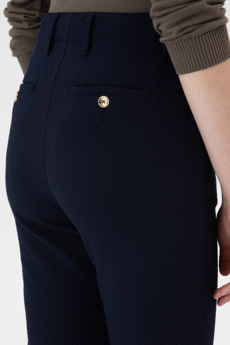 Kadın Açık Lacivert Carrot High Waist Fit Kanvas Pantolon - 50309273034