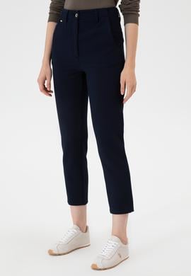 Kadın Açık Lacivert Carrot High Waist Fit Kanvas Pantolon - 50309273034