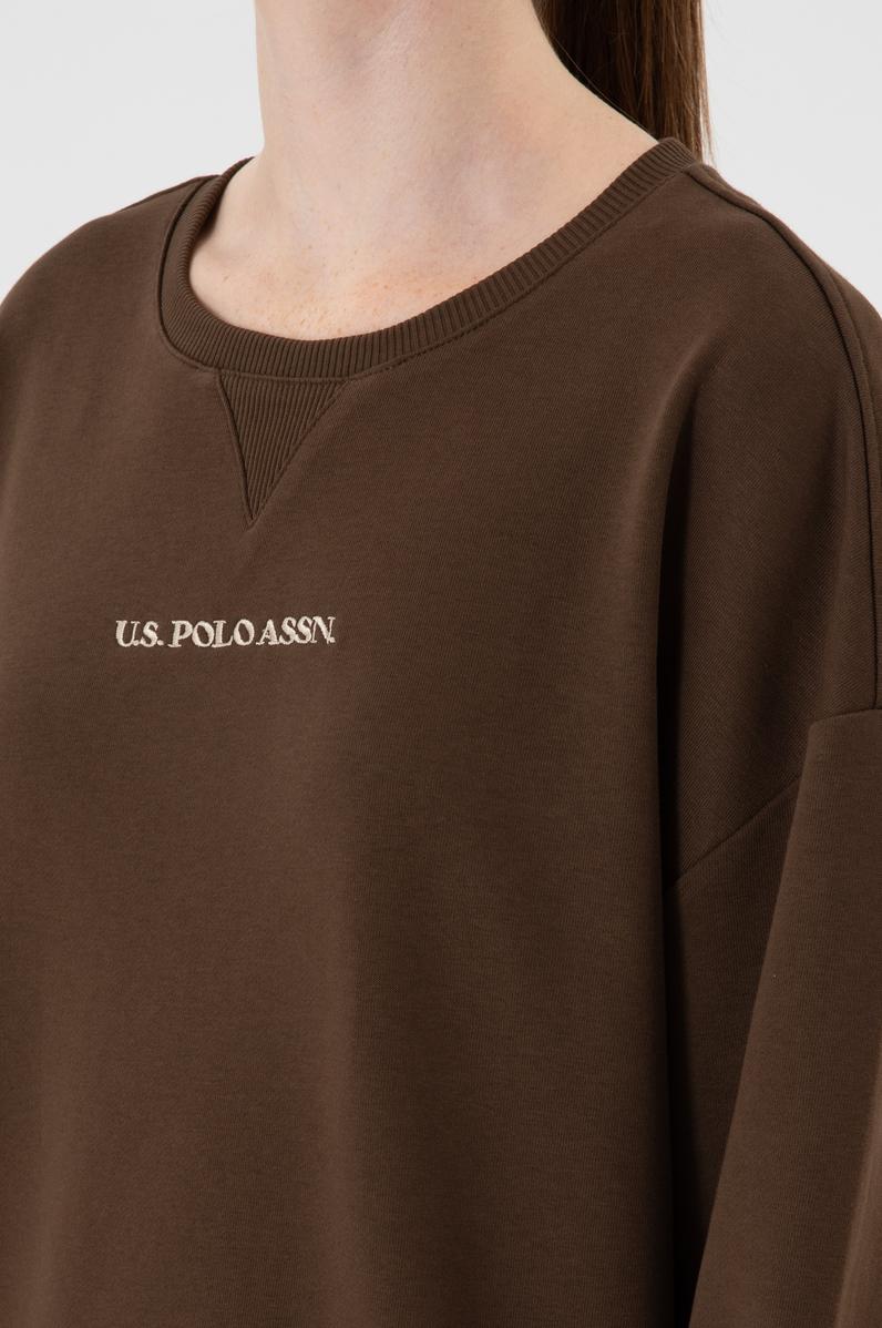 Kadın Kahverengi Bisiklet Yaka Sweathırt