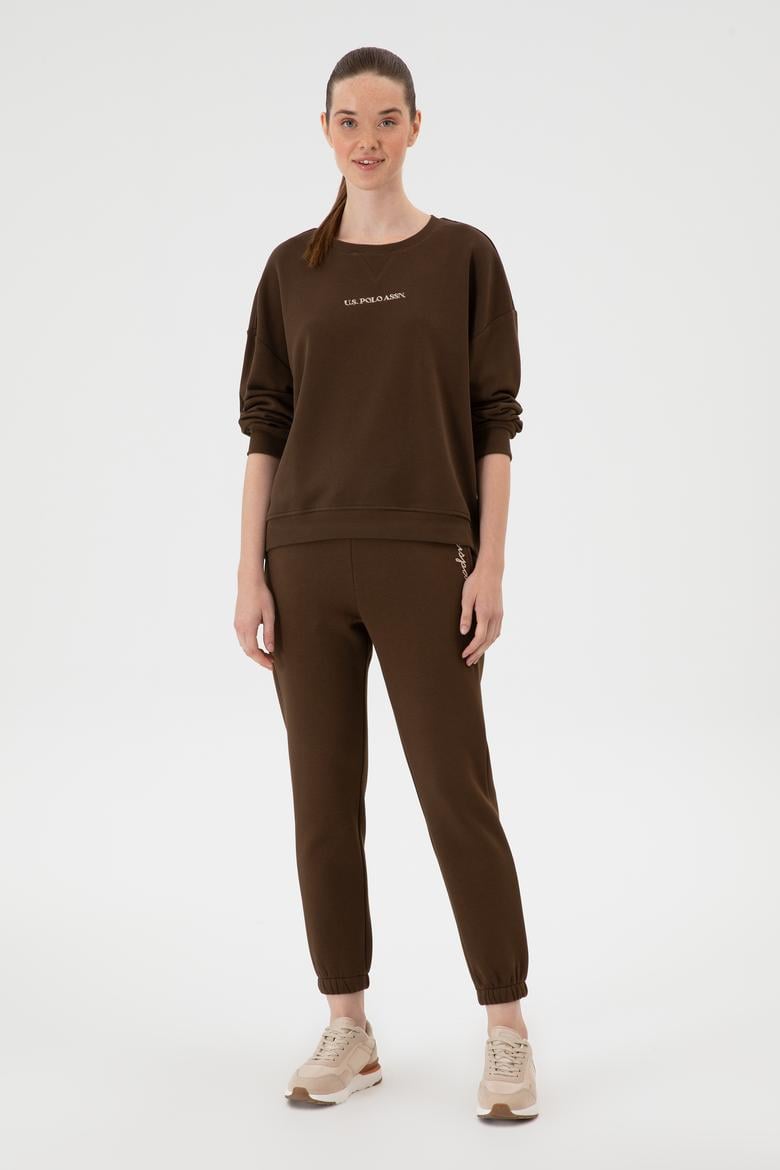 Kadın Kahverengi Bisiklet Yaka Sweathırt - 50313562031