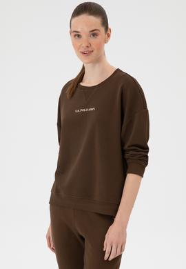 Kadın Kahverengi Bisiklet Yaka Sweathırt - 50313562031