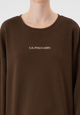 Kadın Kahverengi Bisiklet Yaka Sweathırt - 50313562031