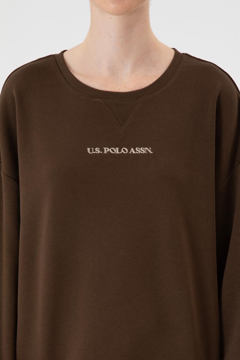 Kadın Kahverengi Bisiklet Yaka Sweathırt - 50313562031