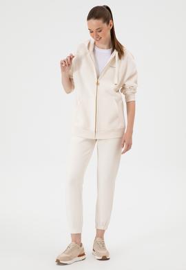 Kadın Krem Şardonlu Jogger Eşofman Altı - 50313581029