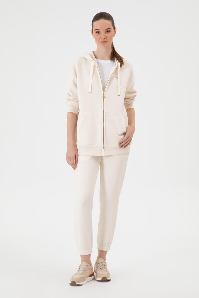 Kadın Krem Şardonlu Jogger Eşofman Altı