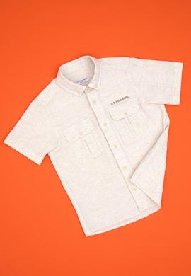 Erkek Çocuk Krem Kısa Kollu Gömlek - 50300416002