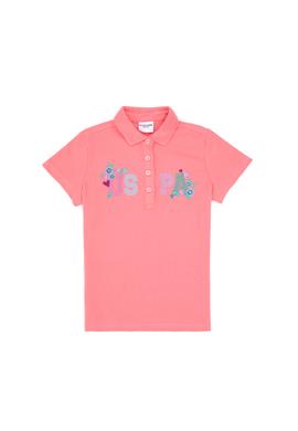 Kız Çocuk Açık Pembe Polo Yaka Tişört - 50299957014