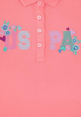 Kız Çocuk Açık Pembe Polo Yaka Tişört - 50299957014