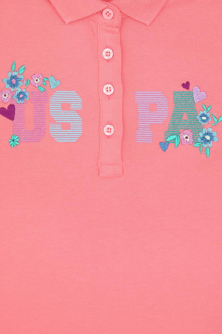 Kız Çocuk Açık Pembe Polo Yaka Tişört - 50299957014