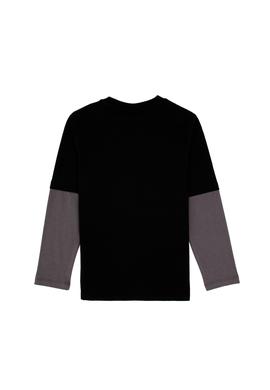 Erkek Çocuk Siyah Bisiklet Yaka Basic Sweatshirt - 50313996024