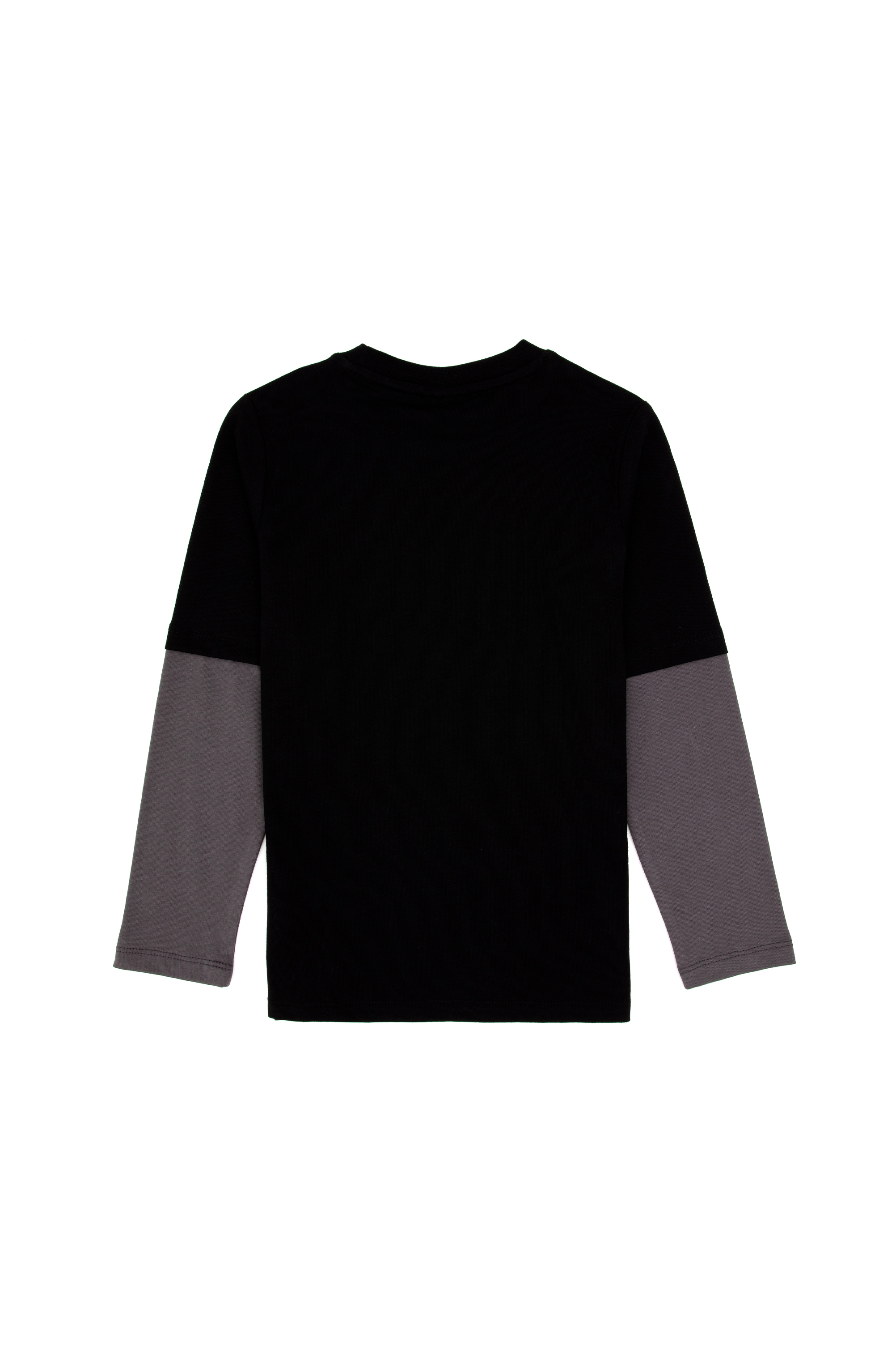 Erkek Çocuk Siyah Bisiklet Yaka Basic Sweatshirt - Image 2