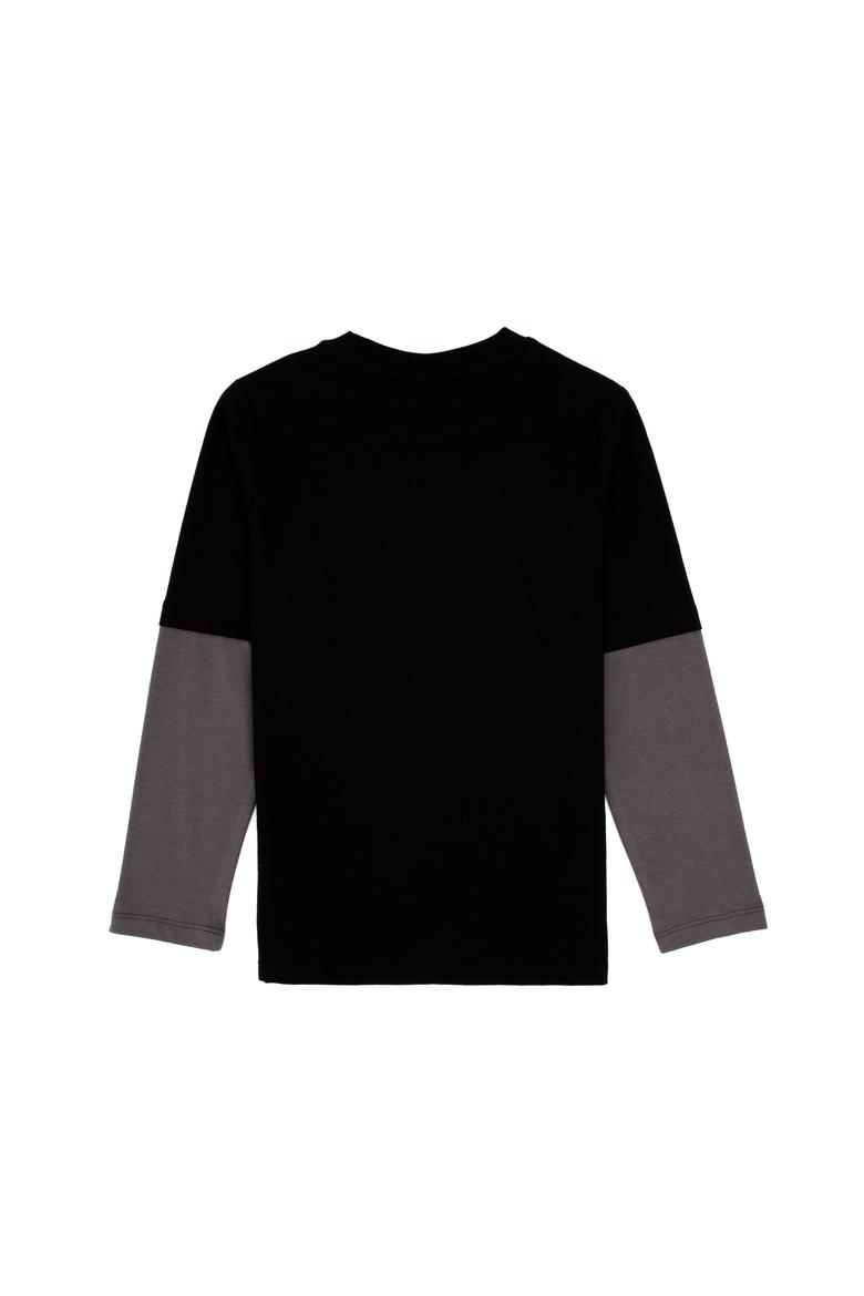 Erkek Çocuk Siyah Bisiklet Yaka Basic Sweatshirt - 50313996024