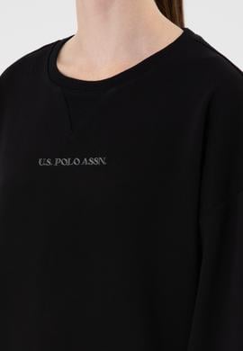 Kadın Siyah Bisiklet Yaka Sweathırt - 50313562008