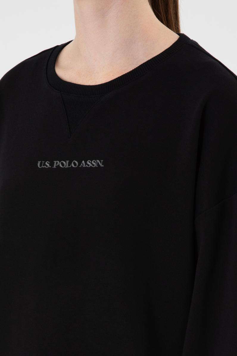 Kadın Siyah Bisiklet Yaka Sweathırt