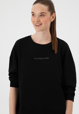 Kadın Siyah Bisiklet Yaka Sweathırt - 50313562008