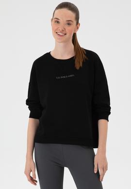 Kadın Siyah Bisiklet Yaka Sweathırt - 50313562008