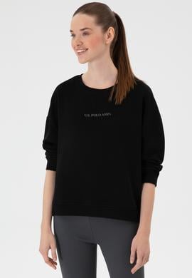 Kadın Siyah Bisiklet Yaka Sweathırt - 50313562008