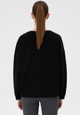 Kadın Siyah Bisiklet Yaka Sweathırt - 50313562008