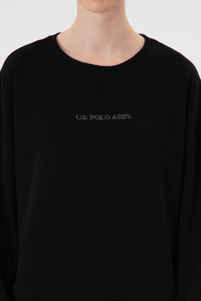 Kadın Siyah Bisiklet Yaka Sweathırt - 50313562008